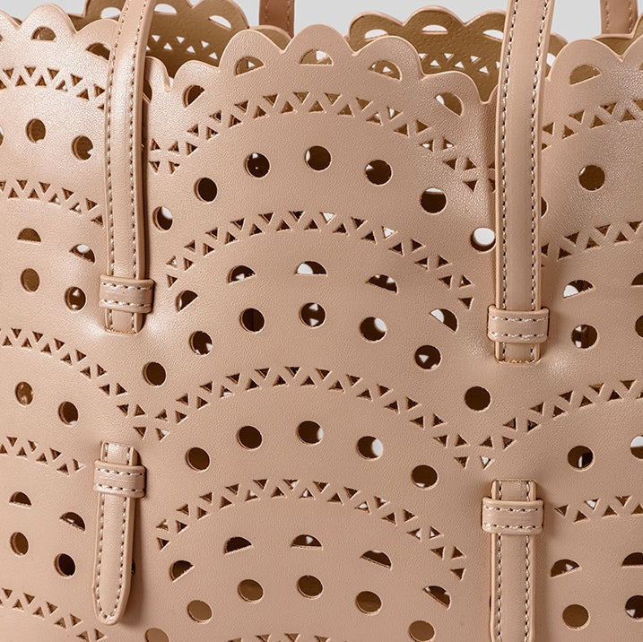 DEVA Middle Carved Hollow Tote Bag
