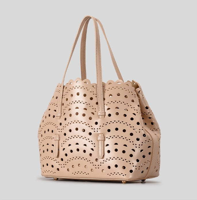 DEVA Middle Carved Hollow Tote Bag