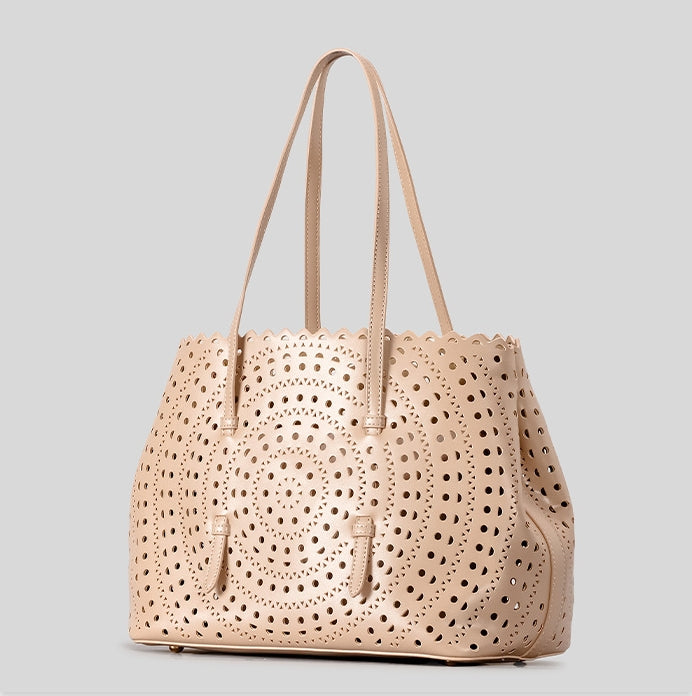 DEVA Large Carved Hollow Tote Bag
