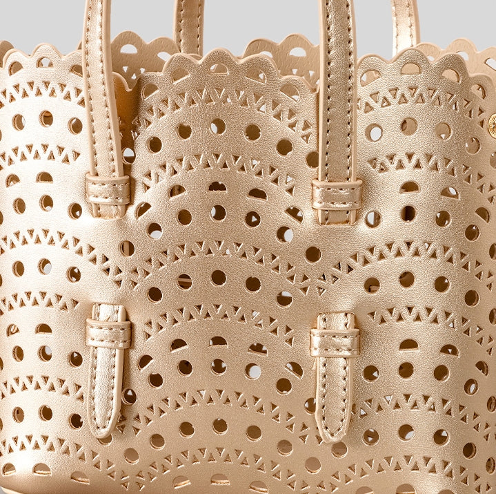 DEVA Small Carved Hollow Tote Bag