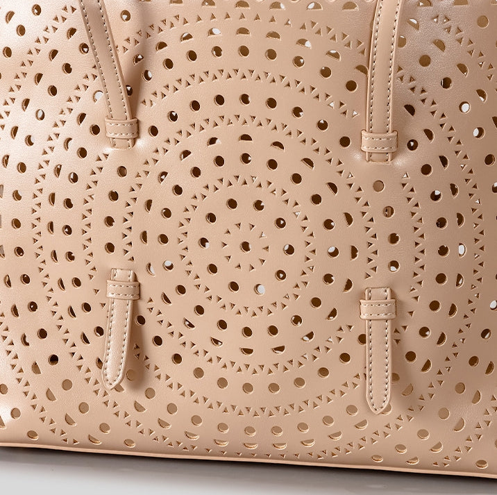 DEVA Large Carved Hollow Tote Bag
