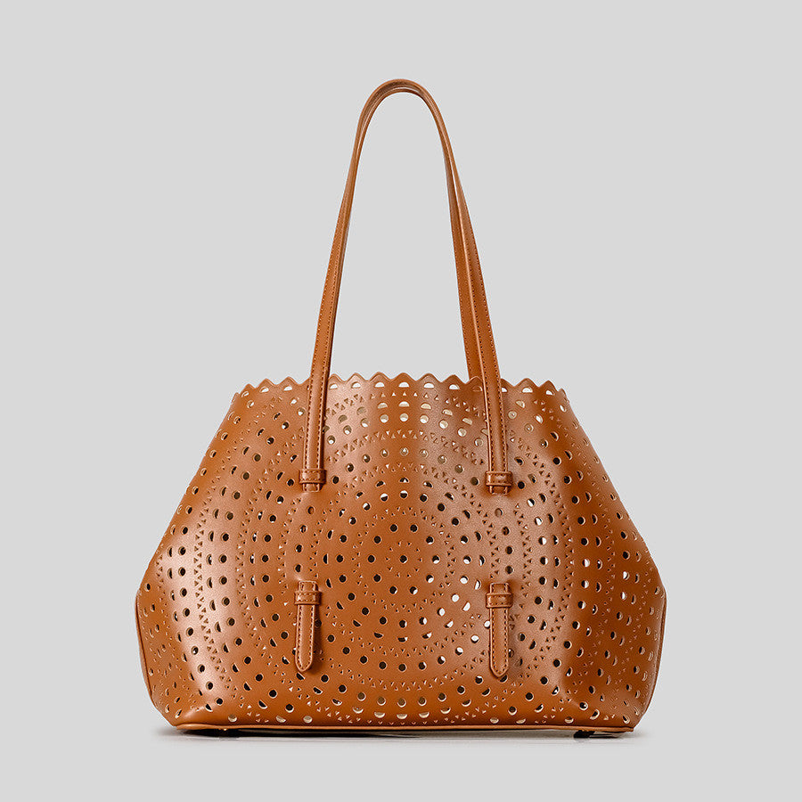 DEVA Large Carved Hollow Tote Bag