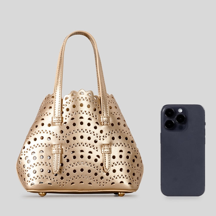 DEVA Small Carved Hollow Tote Bag