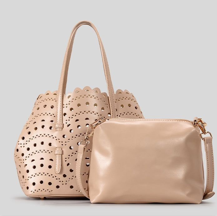 DEVA Middle Carved Hollow Tote Bag