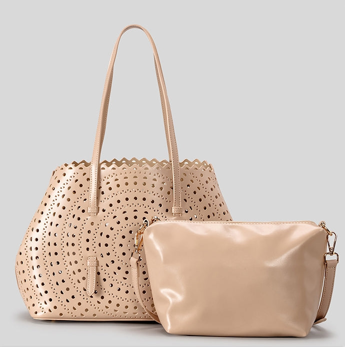 DEVA Large Carved Hollow Tote Bag