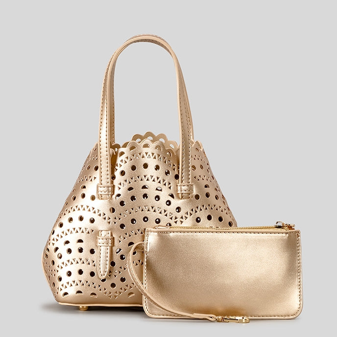 DEVA Small Carved Hollow Tote Bag