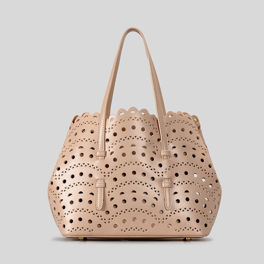 DEVA Middle Carved Hollow Tote Bag