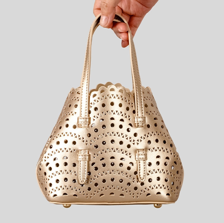 DEVA Small Carved Hollow Tote Bag