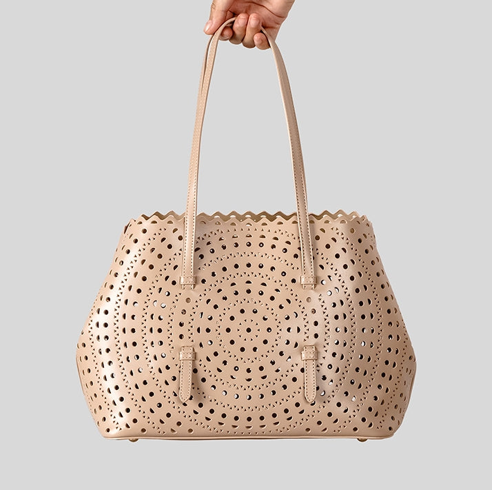 DEVA Large Carved Hollow Tote Bag
