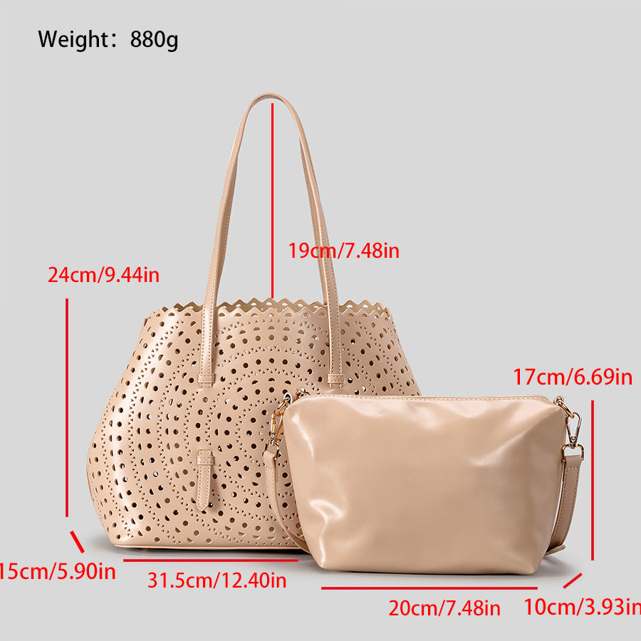 DEVA Large Carved Hollow Tote Bag