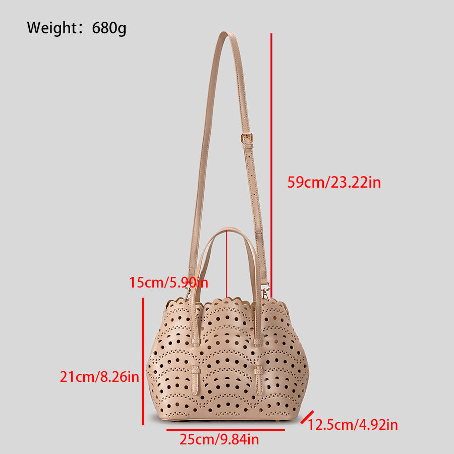 DEVA Middle Carved Hollow Tote Bag