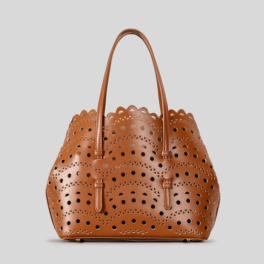DEVA Middle Carved Hollow Tote Bag