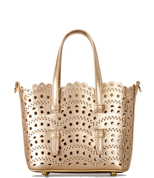 DEVA Small Carved Hollow Tote  Bag