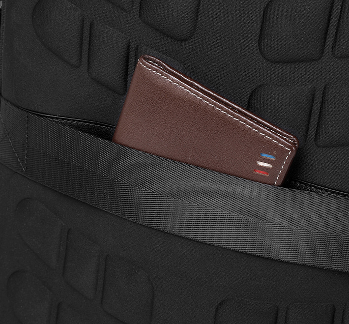 DEVA Black Nylon Business Backpack - Multi-Compartment Travel Laptop Bag