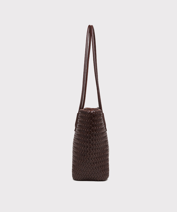 DEVA  Woven Leather Tote Bag Set with  Pouch