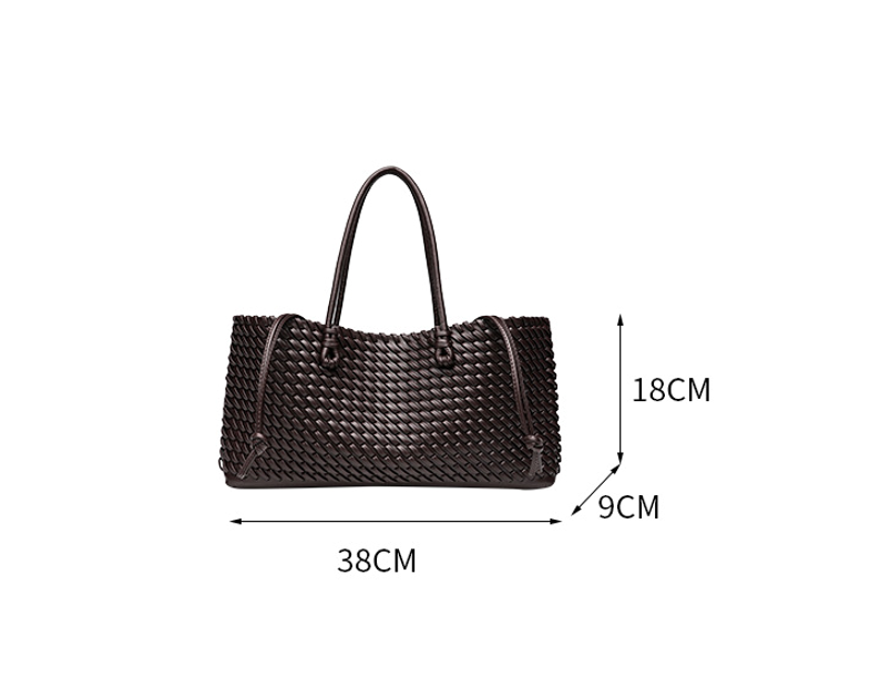 Woven PU Leather Tote Bag - Handwoven Women Bag | DEVA