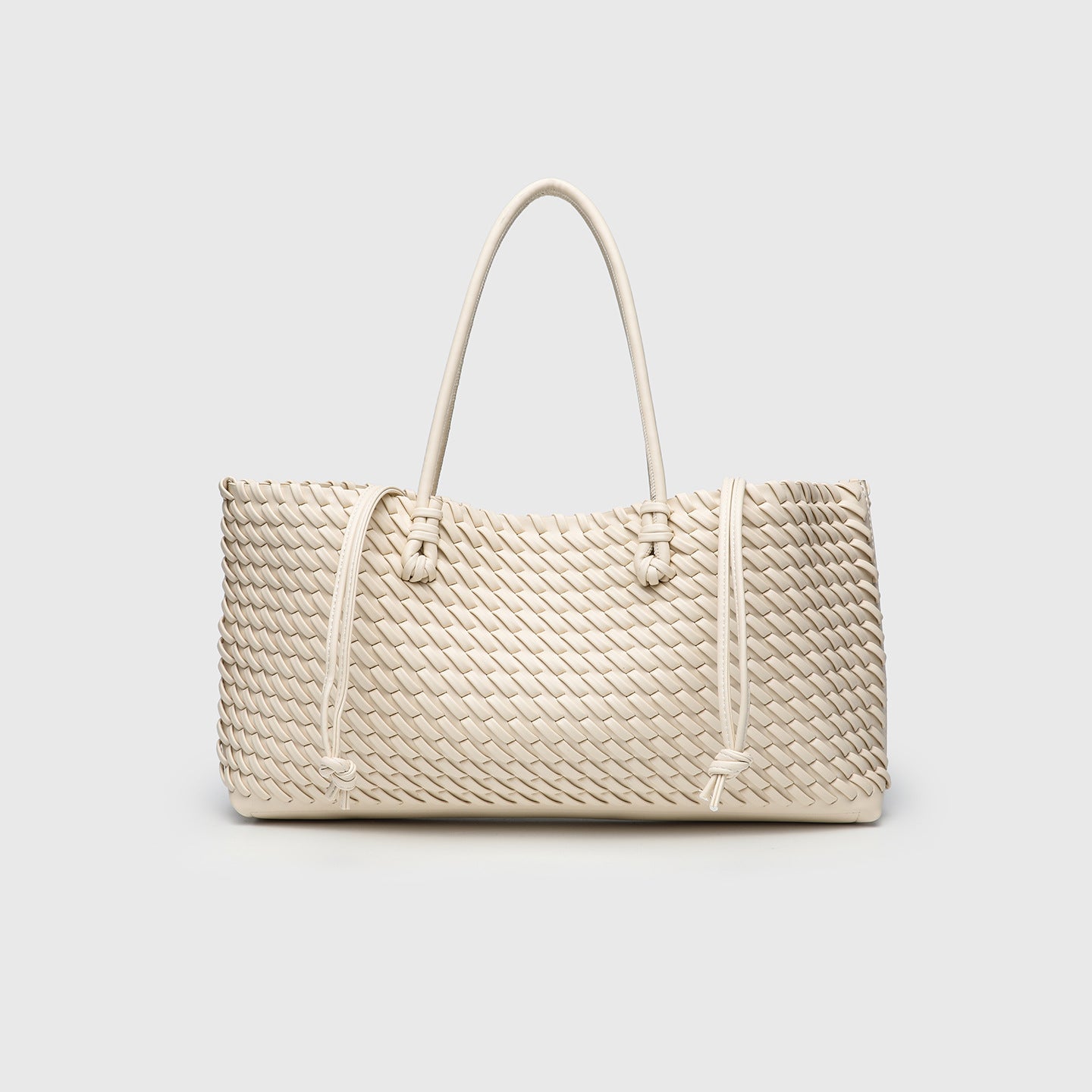 Woven PU Leather Tote Bag - Handwoven Women Bag | DEVA