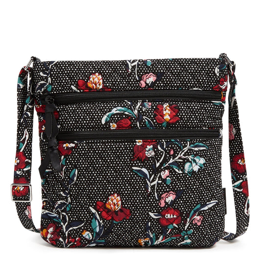 Triple Zip Hipster Crossbody Bag