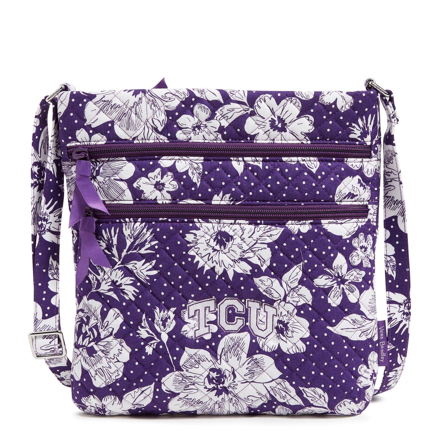 Collegiate Triple Zip Hipster Crossbody Bag