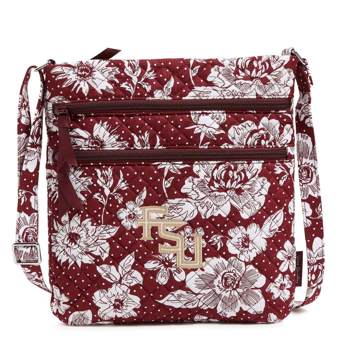 Collegiate Triple Zip Hipster Crossbody Bag